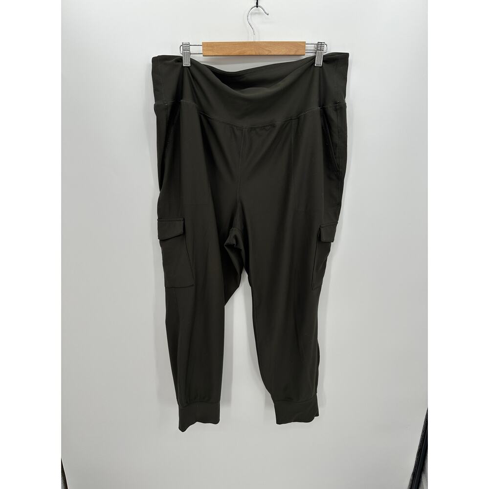 Old‎ Navy Womens Green High Rise Jogger Workout Pants Size 2X Stretch Cropped